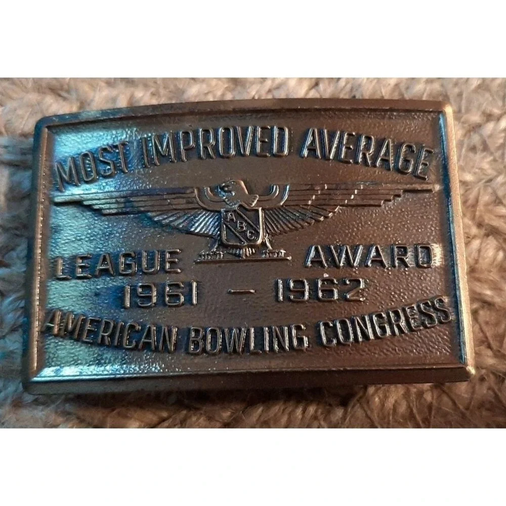 1961-62 Most Improved Average League Award American Bowling Congress Belt Buckle